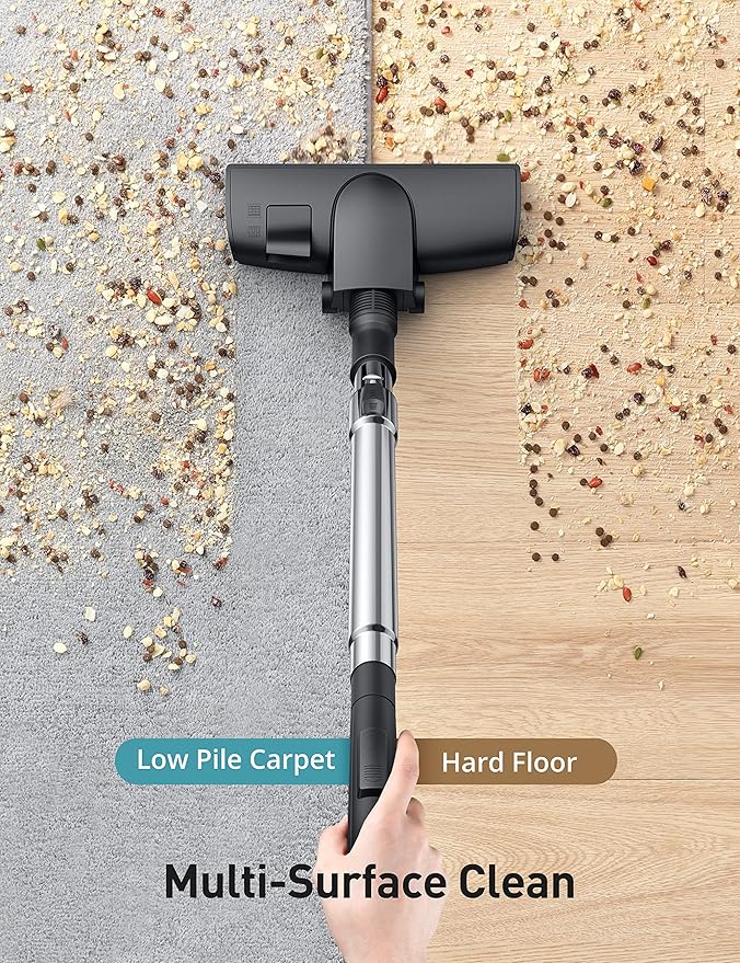 Aspiron Canister Vacuum, Upgraded 1600W Bagless Canister Vacuum Cleaner, Auto Cord Rewind, H13 HEPA Filter, 3.7Qt Large Capacity, 5 Tools for Hard Floors, Carpet, Pet, Upholstery, Tiles, Lilac