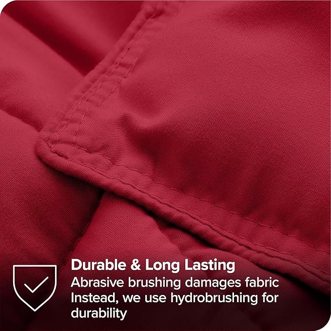 Bare Home Bed-in-A-Bag 7 Piece Comforter & Sheet Set - Full - Goose Down Alternative - Ultra-Soft 1800 Premium - Bedding Set (Full, Red/Red)