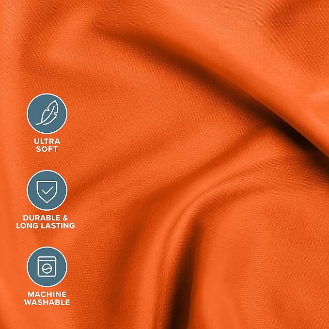 Bare Home Bed-in-A-Bag 5 Piece Comforter & Sheet Set - Twin XL - Goose Down Alternative - Ultra-Soft 1800 Premium Bed Set (Twin XL, Orange/Orange)