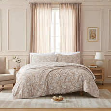 Southshore Fine Living, Inc. Reversible Boho Paisley Duvet Cover Set, Twin/XL – Premium Microfiber Bedding, Easy Care – Includes 1 Twin Duvet Cover and 1 Sham, Machine Washable, Paisley Taupe