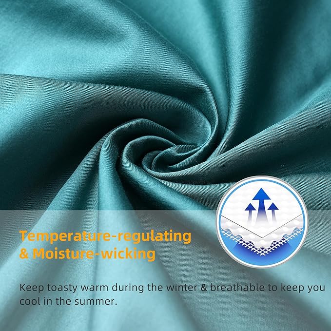 Cotton Pillow Protectors/Cover Queen Size with Zipper 2 Pack Teal Blue Pillow Cases Cooling & Breathable Bed Pillow Protectors Set of 2 Pillow Cases Cover (20" x 30")
