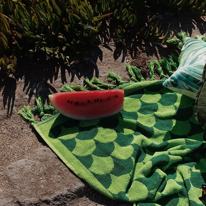 sea me at home 100% Turkish Cotton Bath, Beach, and Pool Towel with Unique Design - 31x62 Inches (Ocean Moss)