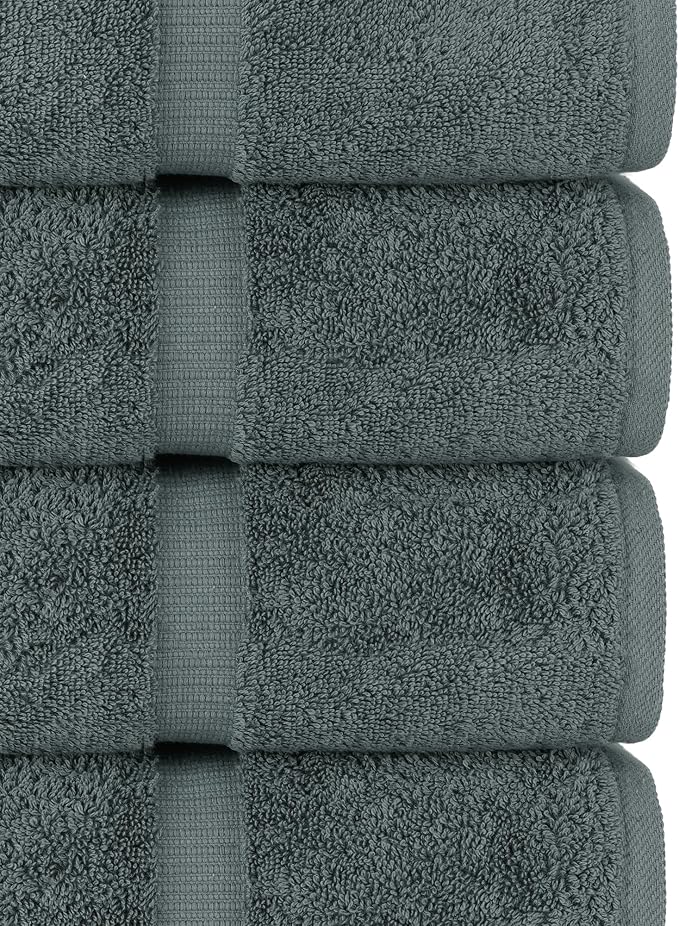 Chakir Turkish Linens | Hotel & Spa Quality 100% Cotton Premium Turkish Towels | Soft & Absorbent (8-Piece Towel Sets, Dark Gray)