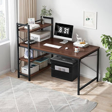 AmasSmile Storage Ottoman Folding Foot Rest Stool, Leather Footstool Bench, Short Ottoman Stool, Storage Foot Rest Store, Books (Side Pocket Black, 17