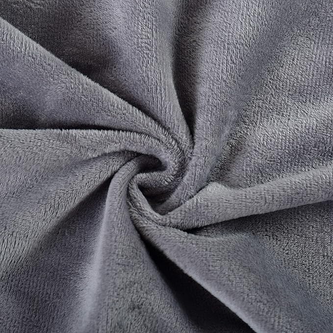 EVOLIVE Soft Micromink, Faux Fur, Faux Suede, Faux Velvet Body Pillow Cover 21"x54" Replacement with Zipper Closure (21"x54" Body Pillow Cover, Grey)