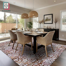 RUGSURE Washable Area Rugs, 4' x 6' - 1/6 Thick - Stain & Water Resistant Non-Slip - Perfect Resistant Rug for Living Room, Bedroom, Nursery, Pet & Child Friendly, Vibrant Colors Rugs, Purple