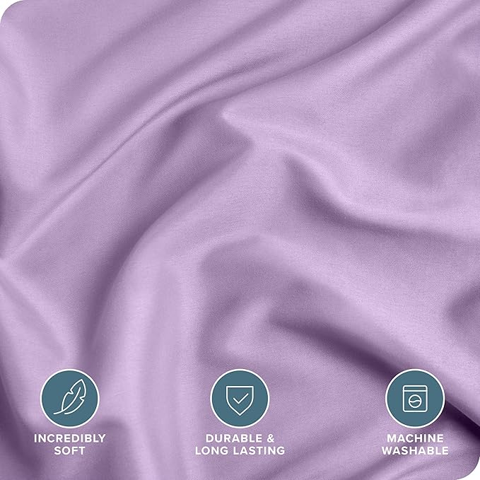 Bare Home Bedding Duvet Cover Extra Long Size - Premium 1800 Super Soft - Lightweight, Cooling Duvet Cover - Soft Breathable Bedding (Twin/Twin XL, Lavender)