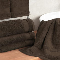Cotton Paradise Hand Towels for Bathroom, 100% Cotton Turkish 4 Piece Hand Towel Set, Soft Absorbent Face Towels, Brown Hand Towels