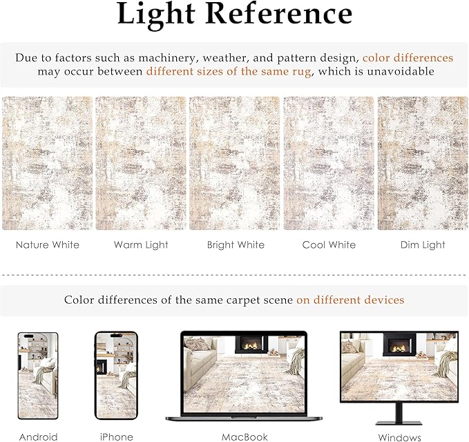 10x14 Area Rug Beige Grey Abstract Living Room Bedroom Washable Carpet Neutral Modern Non Slip Soft Low Pile Indoor Large Throw Rug for Dining Room Office