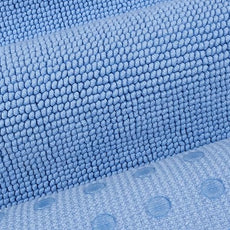 Cotton Paradise 100% Cotton Non Slip Bath Mats for Bathroom, 17x24 inch Soft Absorbent Quick Dry Machine Washable Floor Bath Mat, Sky Blue