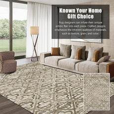 RUGSURE Washable Area Rugs, 5' x 7' - 1/6 Thick - Stain & Water Resistant Non-Slip - Perfect Resistant Rug for Living Room, Bedroom, Nursery, Pet & Child Friendly, Vibrant Colors Rugs, Brown