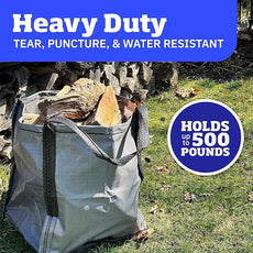 DURASACK Heavy Duty Storage Tote Bag 22-Gallon Rugged Woven Polypropylene Moving Bag, Reusable Self-Standing Design, Holds up to 500 Pounds, Pack of 4, Gray