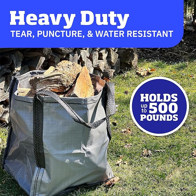 DURASACK Heavy Duty Storage Tote Bag 22-Gallon Rugged Woven Polypropylene Moving Bag, Reusable Self-Standing Design, Holds up to 500 Pounds, Pack of 4, Gray