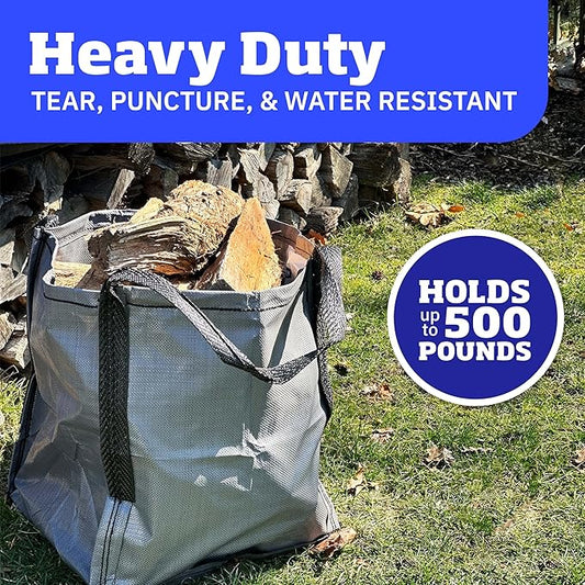 DURASACK Heavy Duty Storage Tote Bag 22-Gallon Rugged Woven Polypropylene Moving Bag, Reusable Self-Standing Design, Holds up to 500 Pounds, Pack of 4, Gray