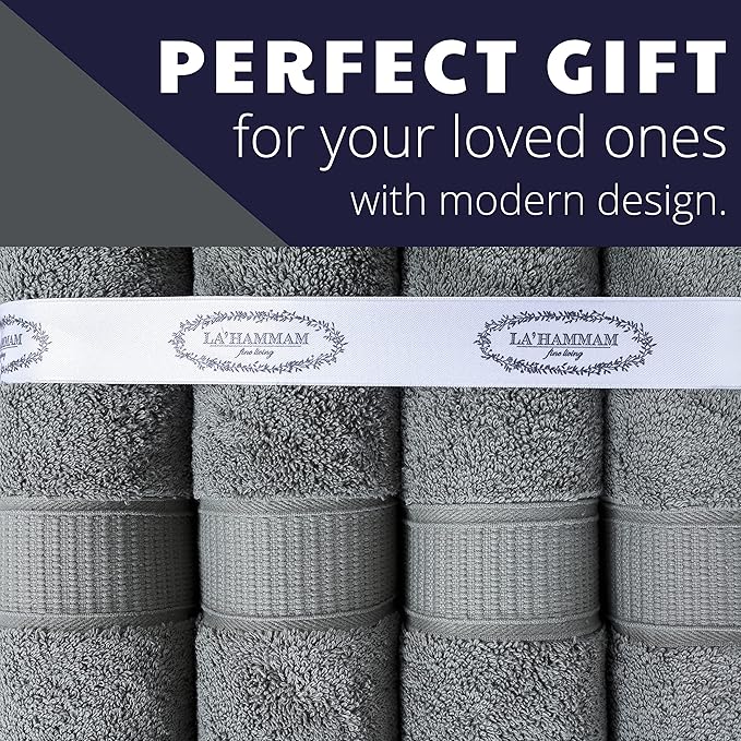Personalized Towels, Luxury Turkish Genuine Cotton Monogrammed Towel Washcloths for Bathroom, Kitchen, Hotel, Spa, Gym & College Dorm, 2 Pack Washcloth Set for Body & Face, Baby and Adults, Grey