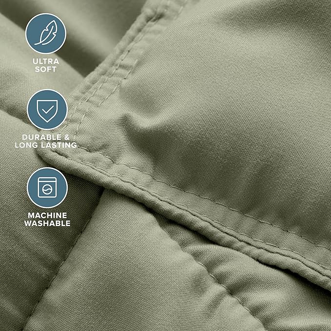 Bare Home Comforter Set - Queen Size - Ultra-Soft - Goose Down Alternative - Premium 1800 Series - All Season Warmth (Queen, Sage)