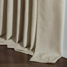 Khaki Beige Linen Curtains 45 Inch Length 2 Panel Set for Small Windows Rustic Country Linen Cotton Light Filtering Drapes Privacy Pinch Pleated Back Tab Semi Sheer Kitchen Curtains 45 Inches Long