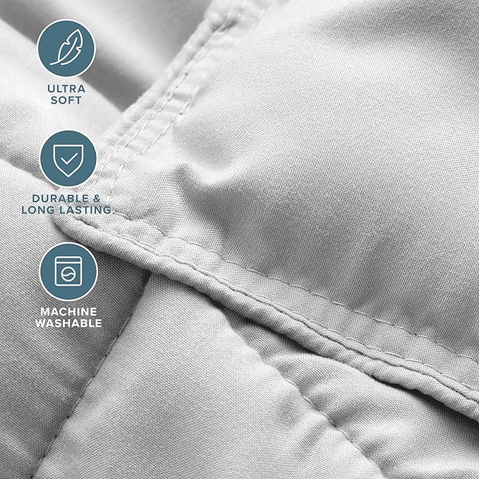 Bare Home Comforter Set - Full Size - Ultra-Soft - Goose Down Alternative - Premium 1800 Series - All Season Warmth (Full, Cloud Grey)