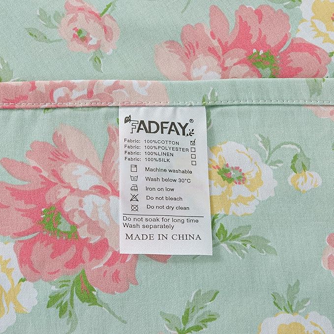 FADFAY Sheets Set Full Pink Rose Floral Shabby Yellow Peony Bed Sheet Set Vintage Farmhouse Cotton Soft Breathable With Deep Pocket Fitted Sheet 4Pcs, Full Size