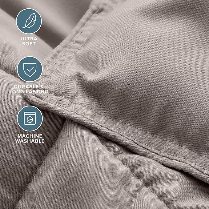 Bare Home Comforter Set - Twin/Twin Extra Long Size - Ultra-Soft - Goose Down Alternative - Premium 1800 Series - All Season Warmth (Twin/Twin XL, Khaki)