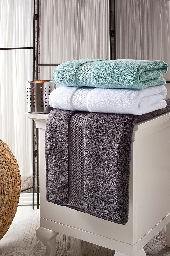BAGNO MILANO Turkish Towels, Ultra Soft, Plush Luxury Turkih Cotton Bath Towels, Quick Dry Towel Set Made in Turkey (Charcoal, 6 Pcs Towel Set)