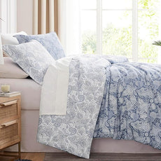 SouthShore FINE LINENS Perfect Paisley Collection - Premium Quality, Soft, Wrinkle, Fade, & Stain Resistant, Easy Care, Oversized Duvet Cover Set, Twin / Twin XL, Blue