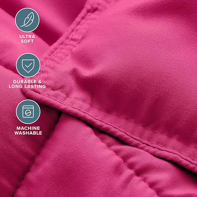 Bare Home Comforter Set - Queen Size - Ultra-Soft - Goose Down Alternative - Premium 1800 Series - All Season Warmth (Queen, Pink)