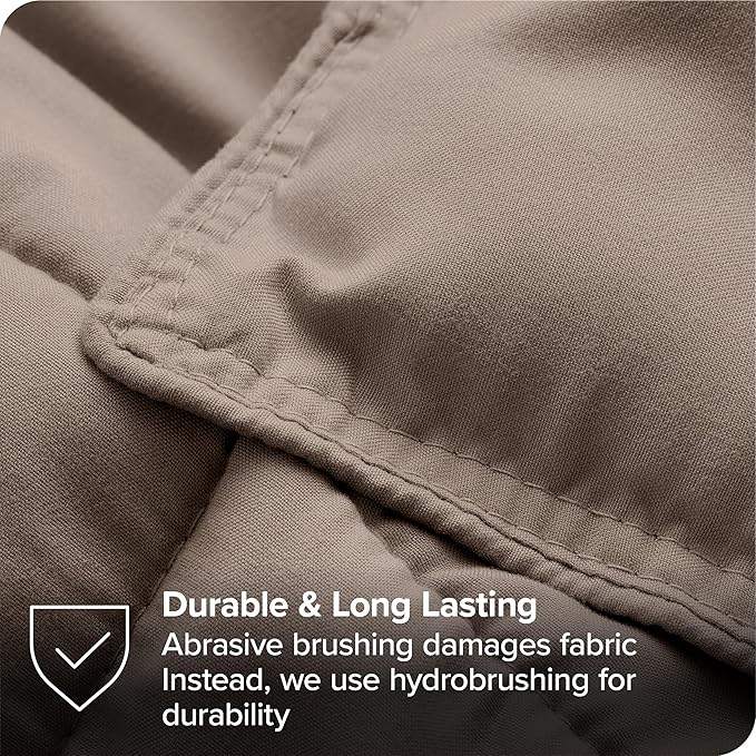 Bare Home Bed-in-A-Bag 7 Piece Comforter & Sheet Set - Full - Goose Down Alternative - Ultra-Soft 1800 Premium - Bedding Set (Full, Taupe/Sand)