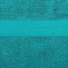 Amazon Basics 6 Piece Oversized Fade resistant Towel set, 100% Cotton towels for bathroom, soft and absorbent, 2 Bath Towels, 2 Hand Towels and 2 Washcloths bathroom towel set, Teal