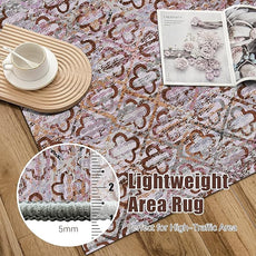 RUGSURE Washable Area Rugs, 3' x 5 ' - 1/6 Thick - Stain & Water Resistant Non-Slip - Perfect Resistant Rug for Living Room, Bedroom, Nursery, Pet & Child Friendly, Vibrant Colors Rugs, Purple