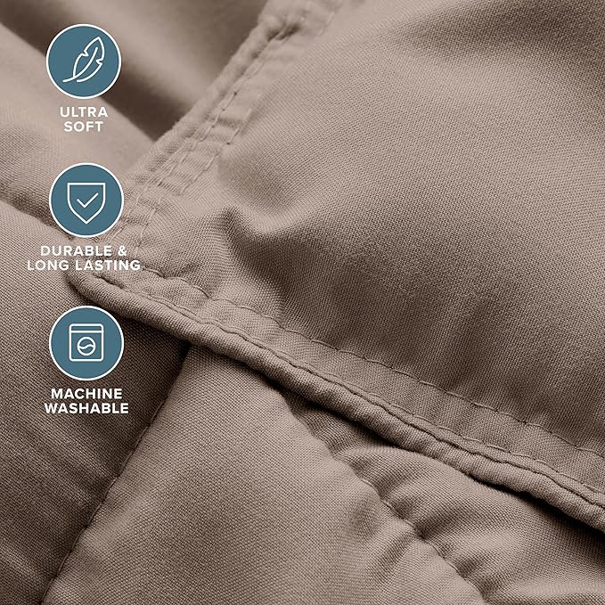 Bare Home Comforter Set - Size - Ultra-Soft - Goose Down Alternative - Premium 1800 Series - All Season Warmth (King/Cal King, Taupe)