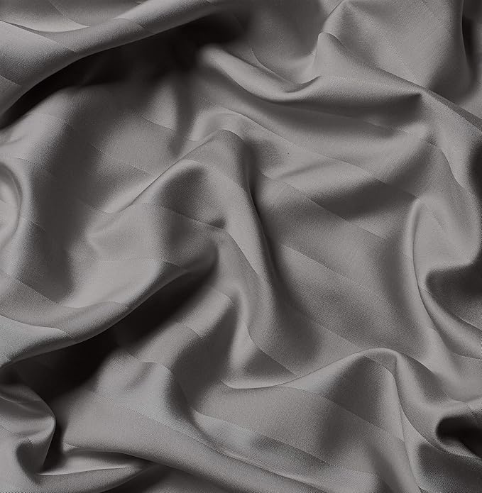 Pure Bamboo King Sheets, Genuine 100% Organic Viscose Derived from Bamboo Bed Sheet Set, Luxuriously Soft & Cooling, Double Stitching, 2 Year Quality Promise (King, Jacquard Stone)