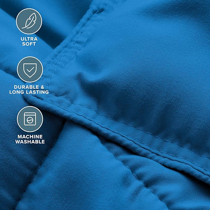 Bare Home Comforter Set - Twin/Twin Extra Long Size - Ultra-Soft - Goose Down Alternative - Premium 1800 Series - All Season Warmth (Twin/Twin XL, Medium Blue)