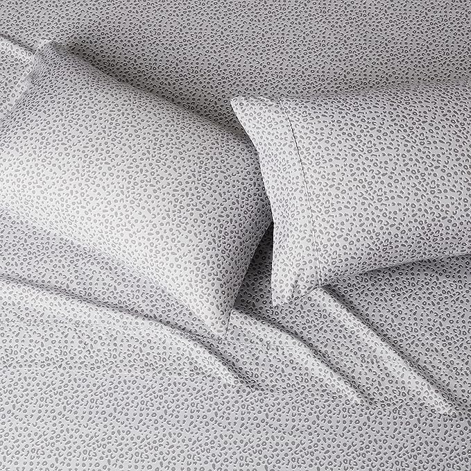 Amazon Basics Lightweight Super Soft Easy Care Microfiber 4 Piece Bed Sheet Set With 14-inch Deep Pockets - Full, Gray Cheetah,Printed AmazonBasics