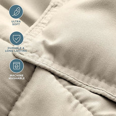 Bare Home Comforter Set - Full Size - Ultra-Soft - Goose Down Alternative - Premium 1800 Series - All Season Warmth (Full, Sand)