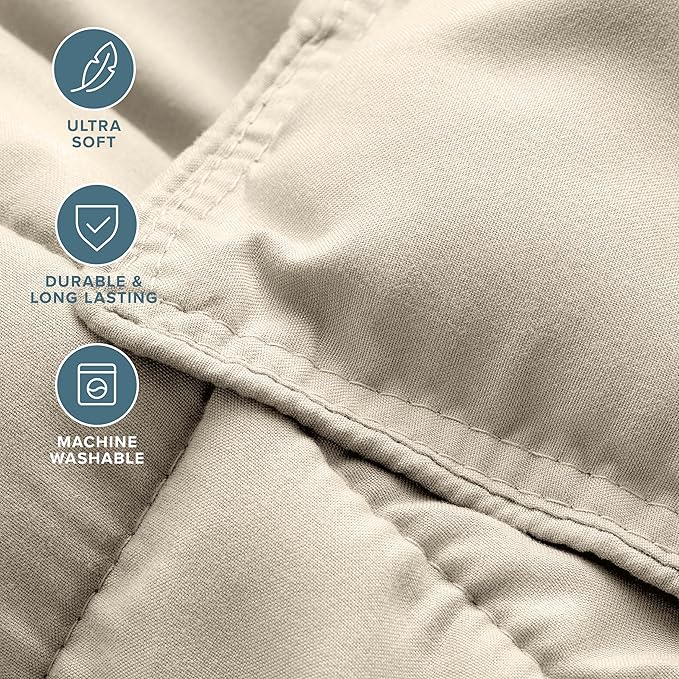 Bare Home Comforter Set - Twin/Twin Extra Long Size - Ultra-Soft - Goose Down Alternative - Premium 1800 Series - All Season Warmth (Sand)