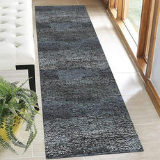 RUGSURE Washable Area Rug - 1/6 Thick - Stain & Water Resistant Non-Slip - Resistant Rug for Living Room, Bedroom, Nursery, Pet & Child Friendly, Vintage Charm Area Rugs (Darkgrey+Bule, 2'6'' x 8')