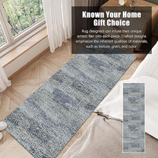 RUGSURE Washable Area Rug - 1/6 Thick - Stain & Water Resistant Non-Slip - Resistant Rug for Living Room, Bedroom, Nursery, Pet & Child Friendly, Vintage Charm Area Rugs (Grey+LightTeal, 2'6'' x 8')