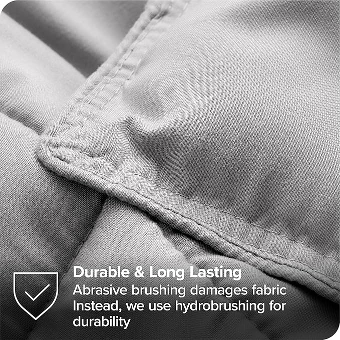 Bare Home Bed-in-A-Bag 7 Piece Comforter & Sheet Set - Full - Goose Down Alternative - Ultra-Soft 1800 Premium Bedding Set (Full, Light Grey/Grey)