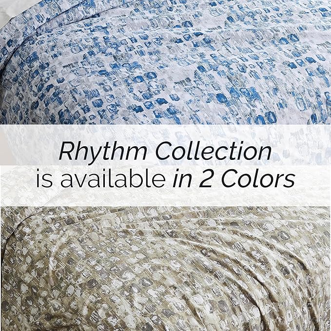 Southshore Fine Living, Inc. Abstract Twin Duvet Cover Set, Premium Microfiber XL/Twin Comforter Cover, Wrinkle-Resistant, Machine Washable – Includes 1 Duvet Cover and 1 Sham, Rhythm Taupe