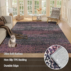 RUGSURE Washable Area Rug - 1/6 Thick - Stain & Water Resistant Non-Slip - Resistant Rug for Living Room, Bedroom, Nursery, Pet & Child Friendly, Vintage Charm Area Rugs (Burgundy, 6' x 9')