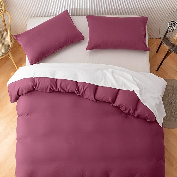 HeimenAogo Egyptian Cotton Duvet Cover Set California King, Ultra Soft and Breathable Comforter Cover with Zipper Closure, High Thread Count Long Staple Cotton Blanket Cover 3pcs, Heather Rose