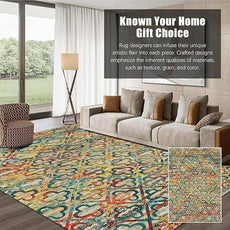 RUGSURE Washable Area Rugs, 3' x 5 ' - 1/6 Thick - Stain & Water Resistant Non-Slip - Perfect Resistant Rug for Living Room, Bedroom, Nursery, Pet & Child Friendly, Vibrant Colors Rugs, Multicolor