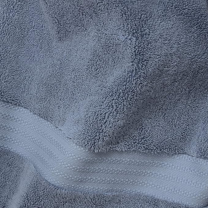 100% Organic Cotton Bath Towel Set | Bathroom Luxury Towel Set of 6 | GOTS Certified | Hotel Premium Towels | 700 GSM | 2 Bath Towel 30 x 56 | 2 Hand Towel 16 x 30 | 2 Wash Cloth 13 x 13 | Dark Blue