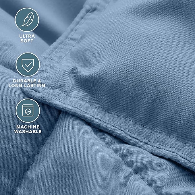 Bare Home Comforter Set - Full Size - Ultra-Soft - Goose Down Alternative - Premium 1800 Series - All Season Warmth (Full, Coronet Blue)