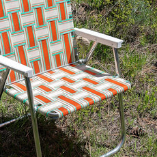 Lawn Chair USA Folding Aluminum Outdoor Patio Lawn Chair | Heavy-Duty Webbed Chairs for Camping, Sports, Beach, Yard & Tailgating | Lightweight Portable | Magnum - Surfside