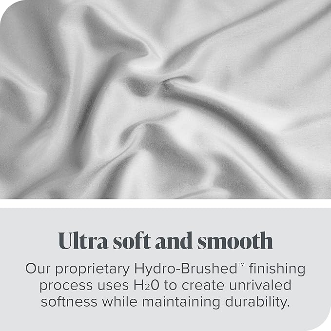Bare Home Bed-in-A-Bag 7 Piece Comforter & Sheet Set - California King - Goose Down Alternative - Ultra-Soft 1800 Premium Bed Set (Cal King, Light Grey/Light Grey)