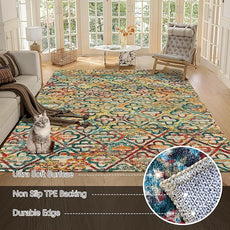 RUGSURE Washable Area Rugs, 3' x 5 ' - 1/6 Thick - Stain & Water Resistant Non-Slip - Perfect Resistant Rug for Living Room, Bedroom, Nursery, Pet & Child Friendly, Vibrant Colors Rugs, Multicolor