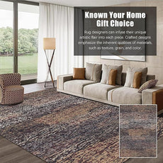 RUGSURE Washable Area Rug - 1/6 Thick - Stain & Water Resistant Non-Slip - Resistant Rug for Living Room, Bedroom, Nursery, Pet & Child Friendly, Vintage Charm Area Rugs (Rust, 9' x 12')