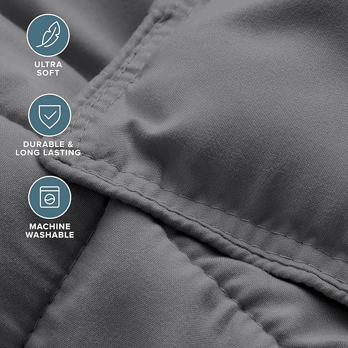 Bare Home Comforter Set - Oversized Queen Size - Ultra-Soft - Goose Down Alternative - Premium 1800 Series - All Season Warmth (Oversized Queen, Grey)
